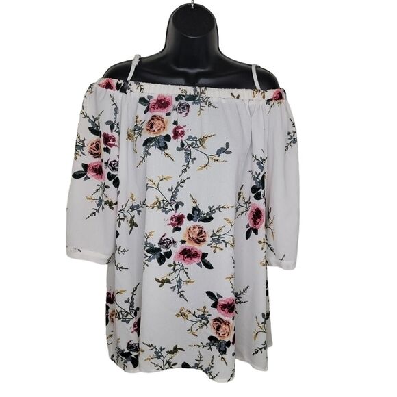 Rosegal floral off shoulder peasant top size 4xl - Picture 1 of 7